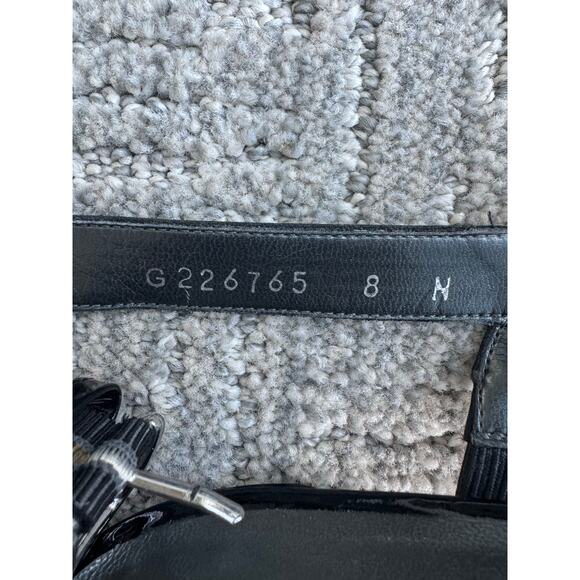 Stuart Weitzman Milanese Black Patent Leather Slingback strap Sandals 8N 8 Heels - Picture 8 of 10